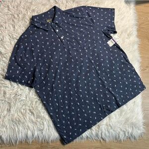 Club Room Men's Navy Polo Shirt with Micro Print